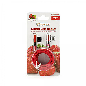 Sbox USB->Micro USB 90 M/M 1.5m USB-MICRO-90R strawberry red