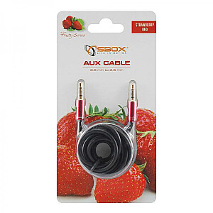 Sbox AUX Cable 3.5mm to 3.5mm strawberry red 3535-1.5R