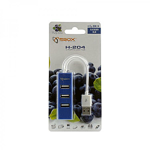Sbox H-204 USB 4 порта USB HUB blueberry blue