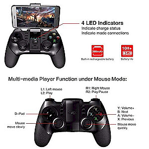 iPega PG-9076 Bluetooth 3.0 spēļu pults PS3 / PC / Android ar turētāju