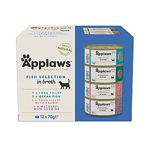 Applaws Консервированный корм для кошек Мультипак Рыбная коллекция 12x70г