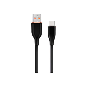 Cablexpert Premium silikona Type-C USB uzlādes un datu kabelis, 1.5 m | CC-USB2S-AMCM-1.5M-BK