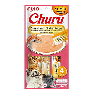 INABA CAT CHURU LAŠU AR VISTU našķis kaķiem 4x14g (56g)