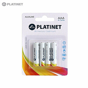 Platinet AAA MN2400 Alkaline LR03 1.5V Baterijas (4gab.) (EU Blister)