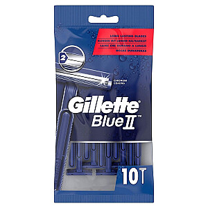 GILLETTE Blue II vīriešu vienreizējās skuvekļi 10 gab.