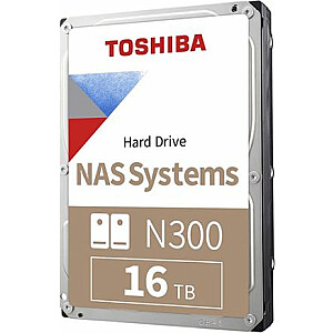 Servera disks Toshiba N300, 16 TB, 3.5 ", SATA III (6 Gb / s) (HDWG31GUZSVA)
