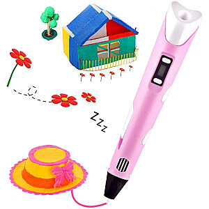 Fusion 3D printēšanas pildspalva dažādu figūru izgatavošanai no PLA / ABS materiāliem (Ø 1.75mm) rozā