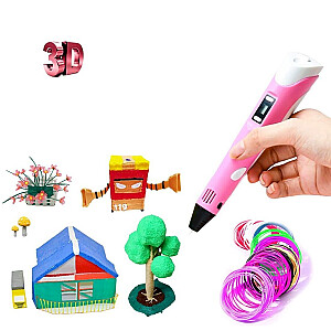 Fusion 3D printēšanas pildspalva dažādu figūru izgatavošanai no PLA / ABS materiāliem (Ø 1.75mm) rozā