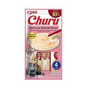 INABA CAT CHURU SENIOR TUNA AR LAŠI ŪDENS kaķiem 4x14g (56g)