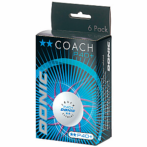 Мячи для настольного тенниса DONIC P40 + Coach 2 zw 6 шт. Белые