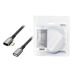 USB3.2 gen2 TypeC uz USB-C/F kabelis, PD, 1m
