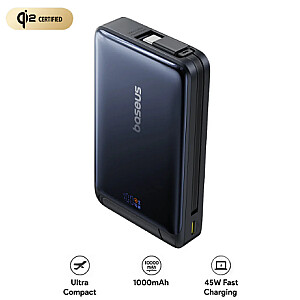 Baseus Nomos Qi2 USB-C 10000mAh 45W melns