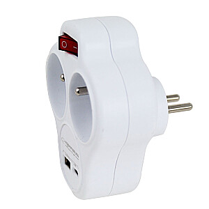 Esperanza ELK311W Elektriskais sadalītājs 2 GN. USB-C USB-A IESL. Balts