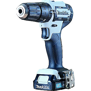 Аккумуляторная ударная дрель Makita HP333DSAW, 12В (белый/черный, Li-ion аккумулятор 2,0Ач, кейс)