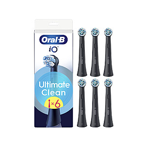 Oral-B nomaināmās zobu birstes galviņas | iO UltimateClean | Galviņas | Pieaugušajiem | Iekļauto zobu birstes galviņu skaits 6 | Melna