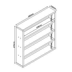 Plaukts LESTER 48x10xH47,5cm, balts