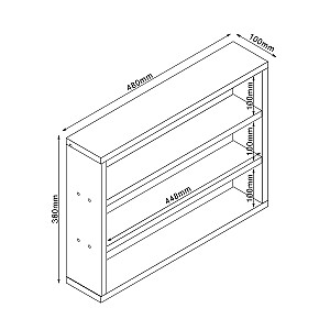 Plaukts LESTER 48x10xH36cm, balts melamīns