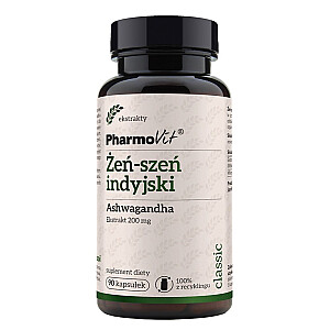 PHARMOVIT Žeņšēns indiešu Ashwagandha uztura bagātinātājs 90 kapsulas