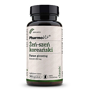 PHARMOVIT Korejiešu žeņšeņs Panax ginseng uztura bagātinātājs 90 kapsulas