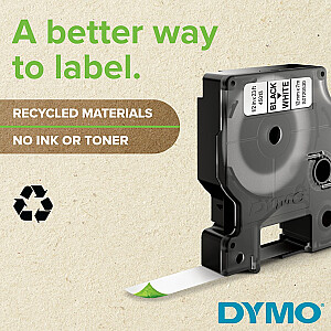 DYMO D1 Standard - Черный на белом - 9мм