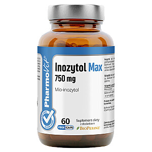 PHARMOVIT Inozytol Max 750mg uztura bagātinātājs 60 kapsulas