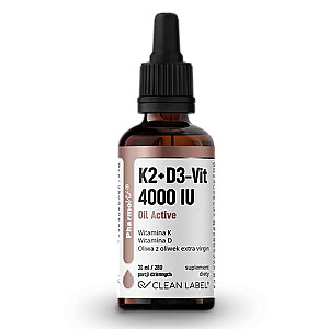 PHARMOVIT K2 + D3 - Vit 4000 IU eļļa Aktīvs uztura bagātinātājs pilienos 30ml