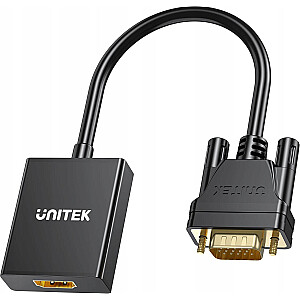 AV адаптер Unitek Unitek VGA на HDMI FullHD черный 15см