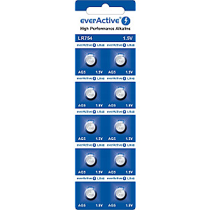 EverActive щелочная батарея мини everActive AG5 G5 LR754 LR48 - блистер 10 штук
