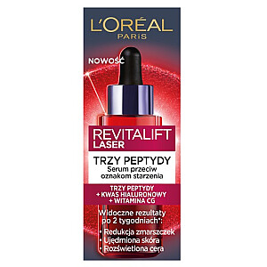L'OREAL Revitalift Laser Tri-Peptides serums pret novecošanās pazīmēm trīs peptīdi + hialuronskābe + vitamīns CG 30ml
