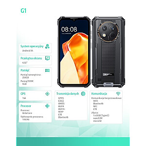 Смартфон G1 4G 6/256ГБ IP69K черный