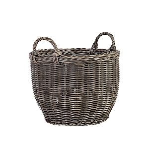 Grozs ar rokturi WICKER D41xH30/38 cm, plastikata pinums, krâsa: pelçks