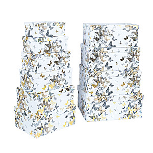 Kaste DIANA-1, ar vāku 37,5x29xH16cm, balts/tauriņš