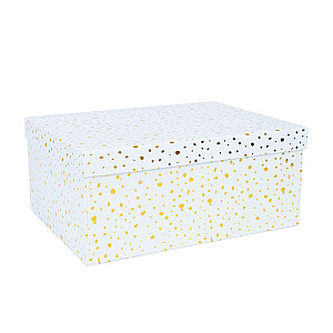 Kaste DIANA-1, ar vāku 37,5x29xH16cm, balts/zelts