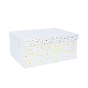 Kaste DIANA-5, ar vāku 29x22xH12,5cm, balts/zelts