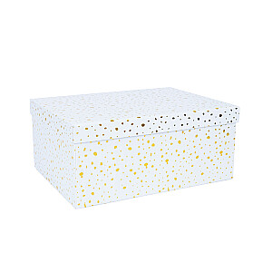 Kaste DIANA-6, ar vāku 27x20xH12cm, balts/zelts