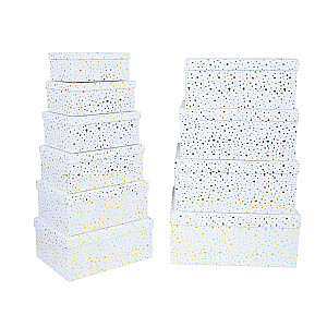 Kaste DIANA-6, ar vāku 27x20xH12cm, balts/zelts