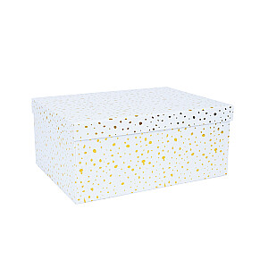 Kaste DIANA-7, ar vāku 25x18xH10,5cm, balts/zelts