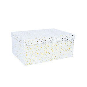 Kaste DIANA-8, ar vāku 23x16,5xH10cm, balts/zelts