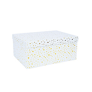 Коробка DIANA-9 с крышкой 21x15xH9см, белый/золотой