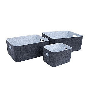 Grozs LIDO FELT 20x15,5xH12cm, tumši pelēks