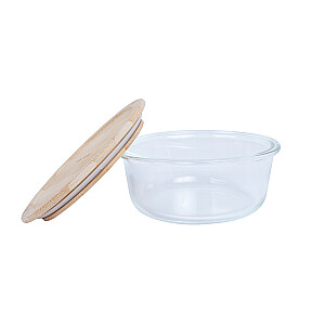 Bowl BOXY D15xH6cm 620ml, stikls, bambusa vāks