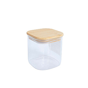 Uzglabāšanas burka JAR 10x10xH10cm 800ml ar bambusa vāku, stikls