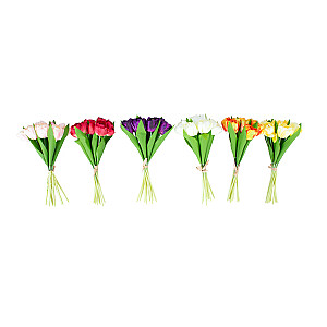 Искусственные цветы FLOWERLY H30см 10шт тюльпанов, микс