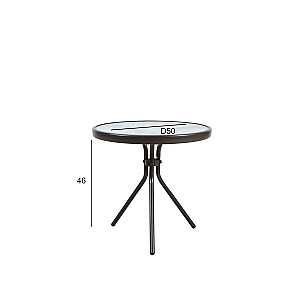 Galds DUBLIN D50xH46cm, tumši brūns