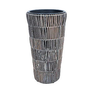 Puķu pods WICKER D28xH50cm, pelēks