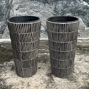 Puķu pods WICKER D28xH50cm, pelēks