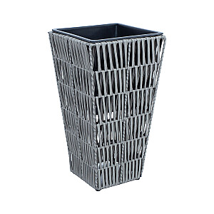Puķu pods WICKER 28x28xH50cm, pelēks