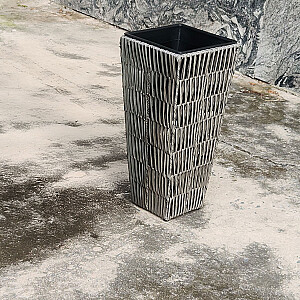Puķu pods WICKER 28x28xH50cm, pelēks