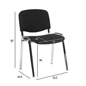 Klienta krçsls ISO 54,5xD42,5xH82/47cm, sçdeklis:audums, krâsa: melns, râmis: hroms