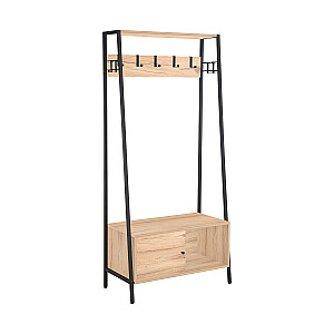 Priekšnama plaukts HANNES 84x40xH180cm, lauku stila melamīns